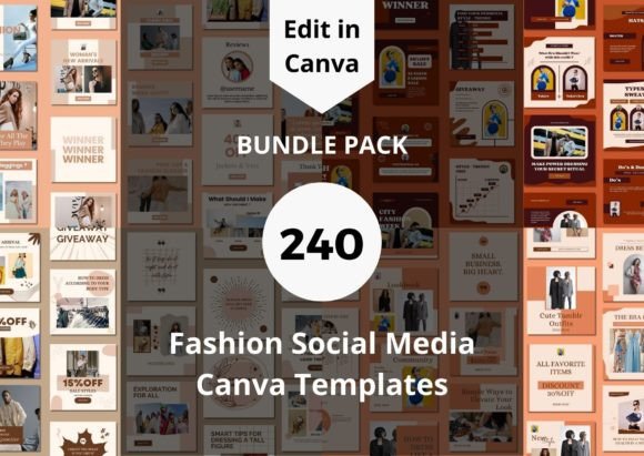 240 Fashion Social Media Canva Templates for Your Brand