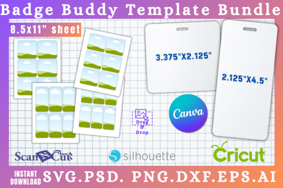2pc Badge Buddy SVG Canva Templates Set: Your Design Toolkit