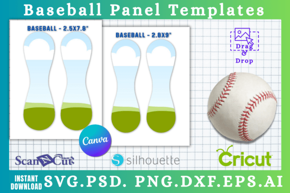 2pc Baseball Panels SVG Canva Templates: Your Creative MVP