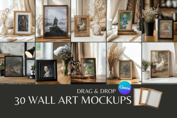 30 Wall Art Mockups: Elevate Your Canva Designs