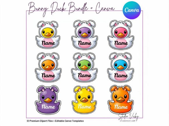 Adorable Easter Bunny Cruise Duck Canva Templates for Spring Projects