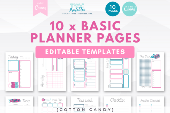 Canva Planner Templates | COTTON CANDY: A Fresh Approach to Organization