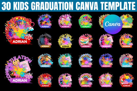 Celebrate Milestones: 30 Kids Graduation Canva Templates