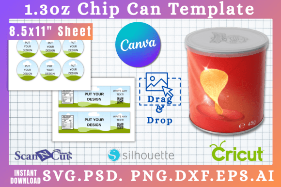 Design Pro-Quality Packaging with Chip Can Label SVGs