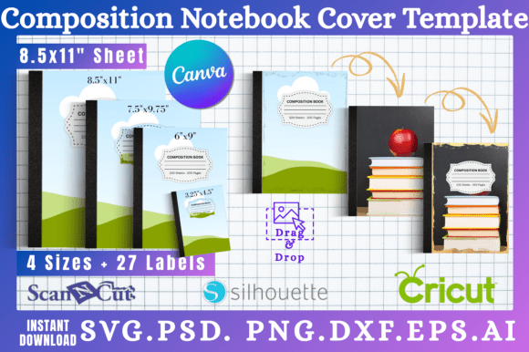 Design Your Story: Unleash Creativity with Composition Notebook Cover Templates 01