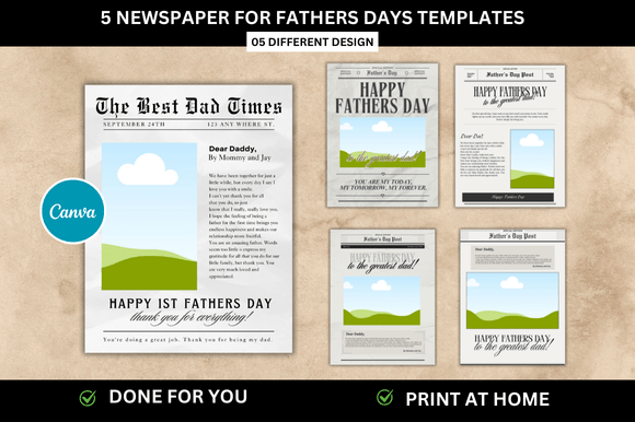 Father's Day Newspaper Templates: 5 Designs for a Timeless Tribute