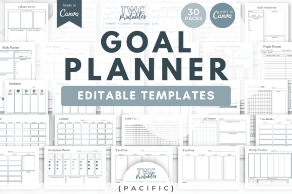 Master Your Year with Goal Planner Canva Templates | PACIFIC