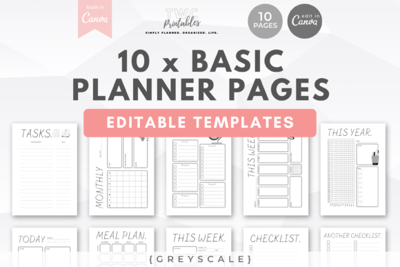 Organize Your Life in Greyscale: A Review of Canva Planner Templates