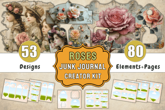 Unleash Creativity: The Roses Junk Journal Kit + Canva Templates