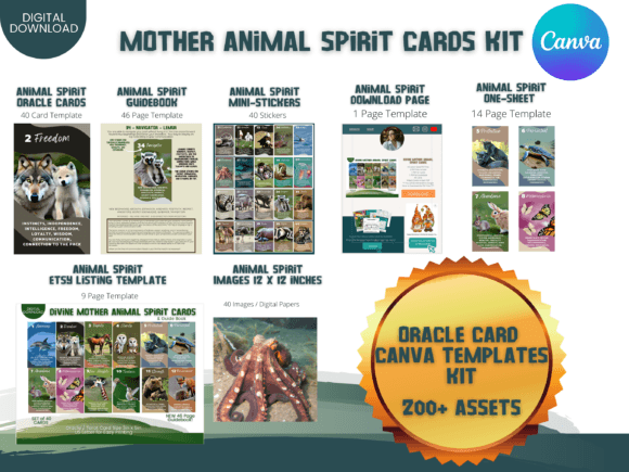 Unlocking Divine Mother Energy: Using Mom ANIMAL Spirit Oracle Canva Templates